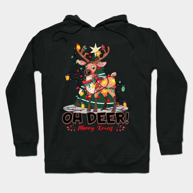 Oh Deer! Christmas Reindeer Hoodie by BankaiChu